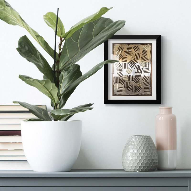 Raphia Palm I - impression encadrée, H 28,5 po x l 20,5 po, Noir
