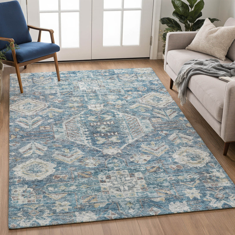 Machine Washable Indoor/Outdoor Jadiel ACN2356 Traditional Rug, Rectangle 3' x 5'
