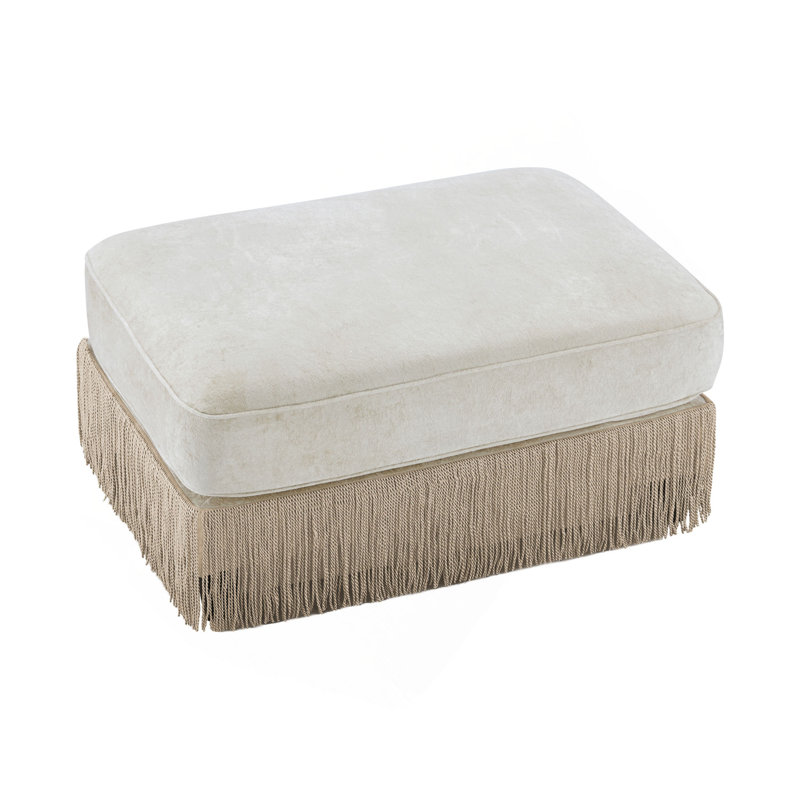 Repose-pieds décoratif en velours, Beige