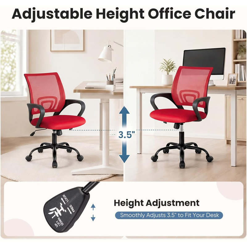 Chaise de bureau Mahaasvin, Rouge