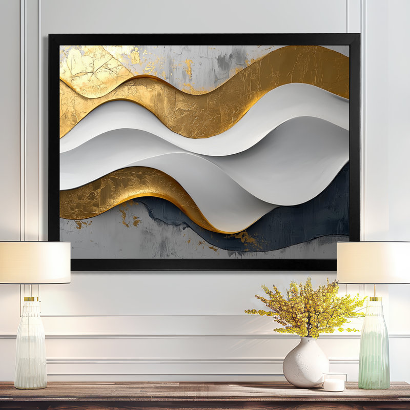 Amaro VI - Abstract Large Wall Art, Cadre simple, Noir, noir, noir, noir, H 12 po x l 20 po