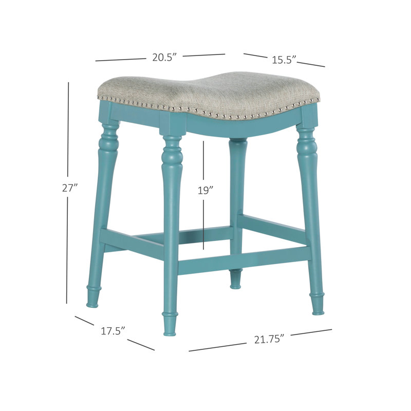 Kathryn 27" Big And Tall Stool, Blue