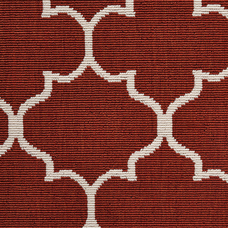 Red Polypropylene Weaving Area Rug, 3'3" X 5', Rectangular Shape Rectangular, Woven