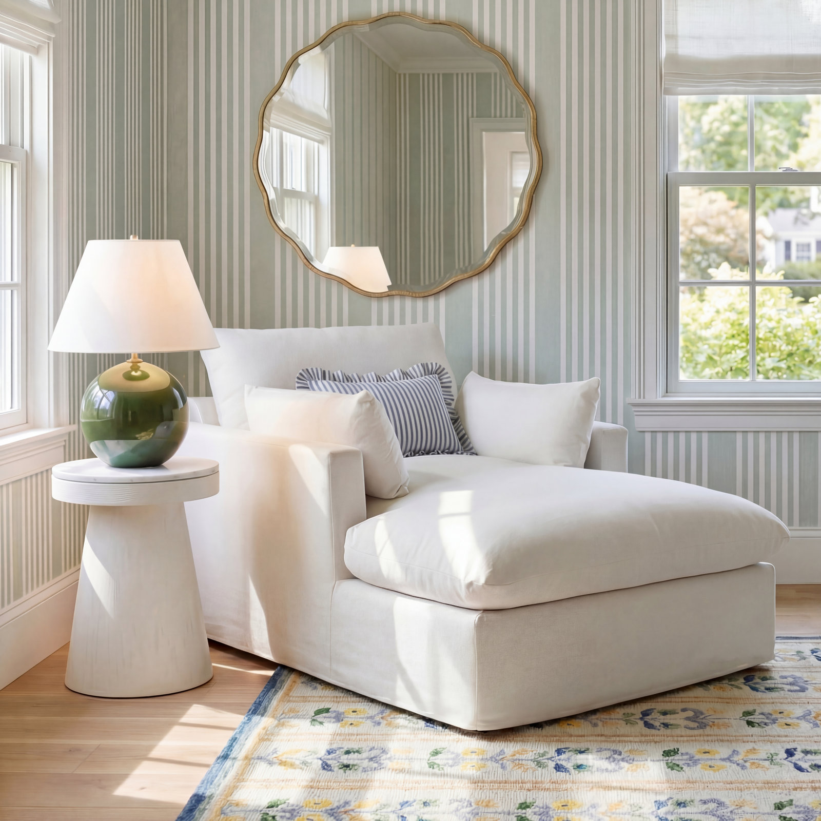 Luna Chaise Lounge, Bayou Natural Canvas