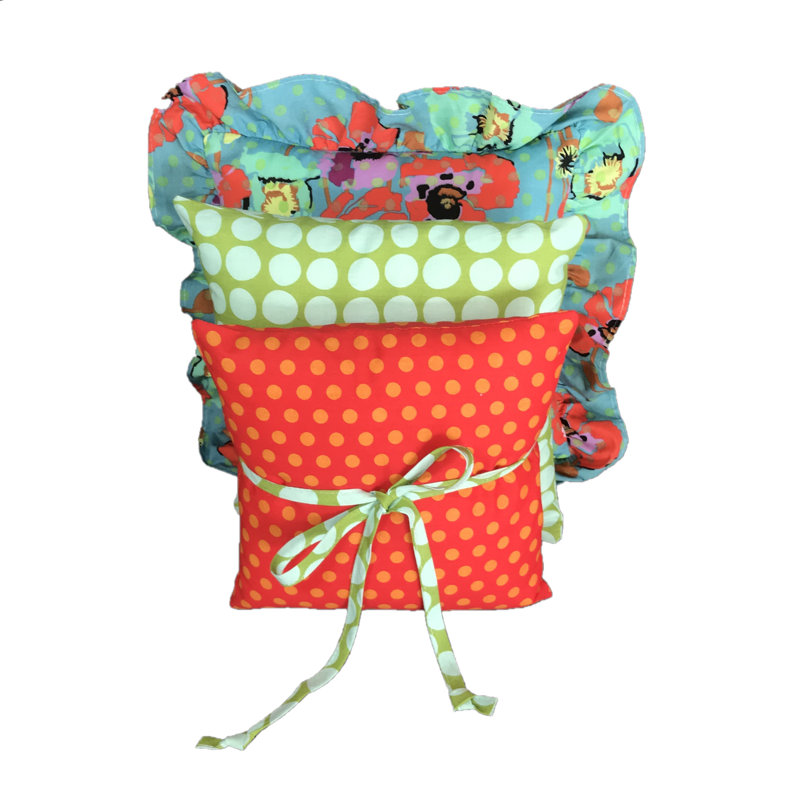 Lagoon Ruffled Cotton Reversible Throw Pillow