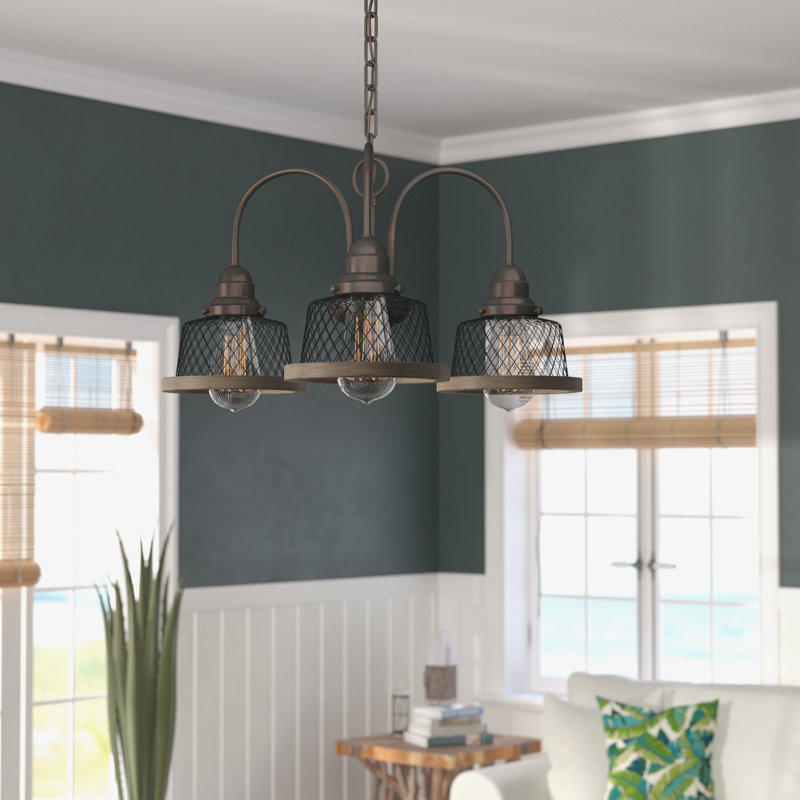 Kriner 3 - Light Dimmable Classic / Traditional Chandelier, Brushed Nickel
