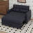 Convertible Sofa Bed, Sleeper Sofa With Pullout Bed, Adjustable Backrest-1006236866