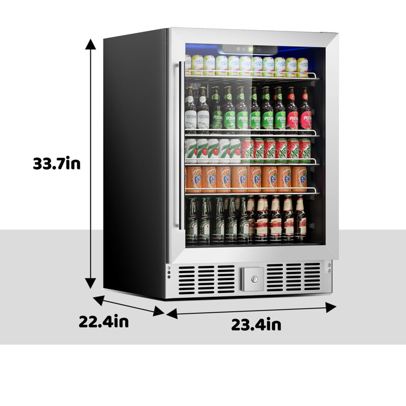 Réfrigérateur à boissons BacklD 5,3 pi³ (166 canettes) avec porte vitrée, affichage numérique DEL, tablettes réglables et contrôle de la température