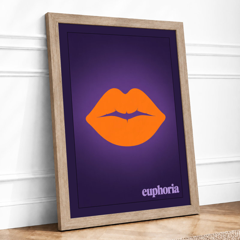 Orange Lips, Euphoria Modern - Print, A4 - 29.7 x 21.0 cm, Oak