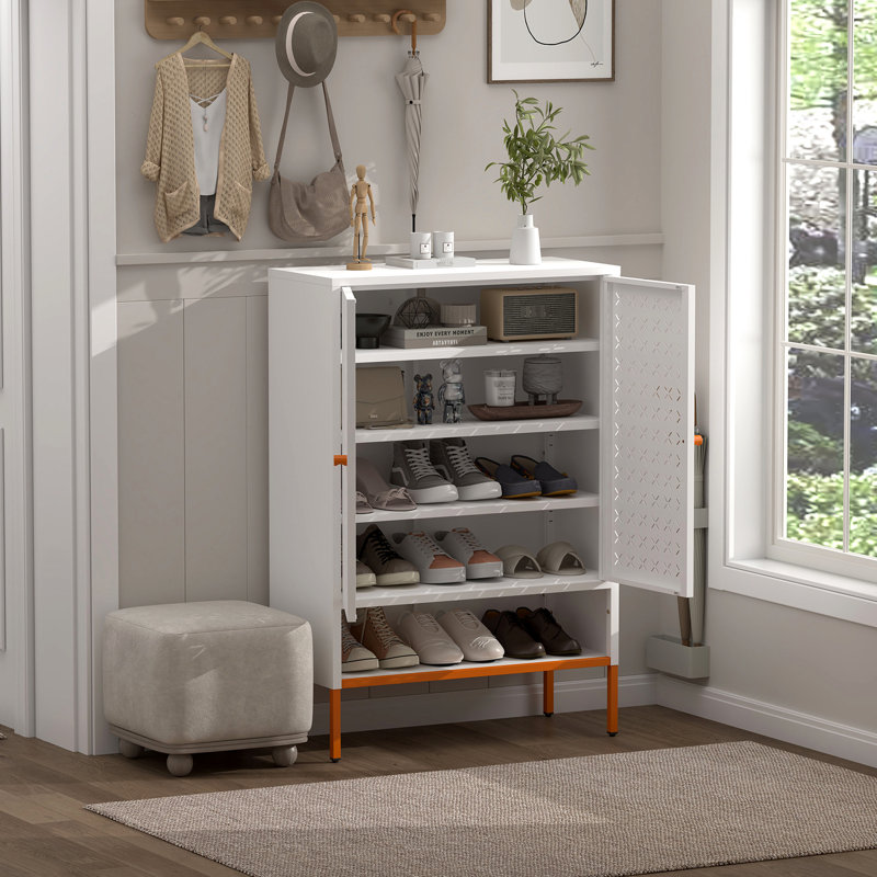 Armoire à chaussures autoportante Grid, Blanc
