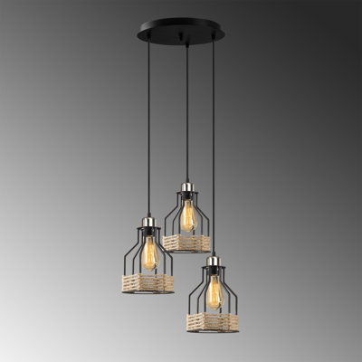 Luminaire suspendu en grappe à 3 lumières Hendley