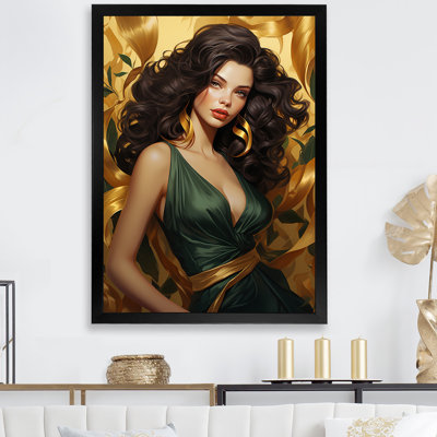 «Green and Gold Glam Woman Glory I»