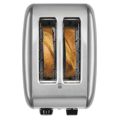Grille-pain KitchenAid à 2 tranches avec bouton illuminé argenté