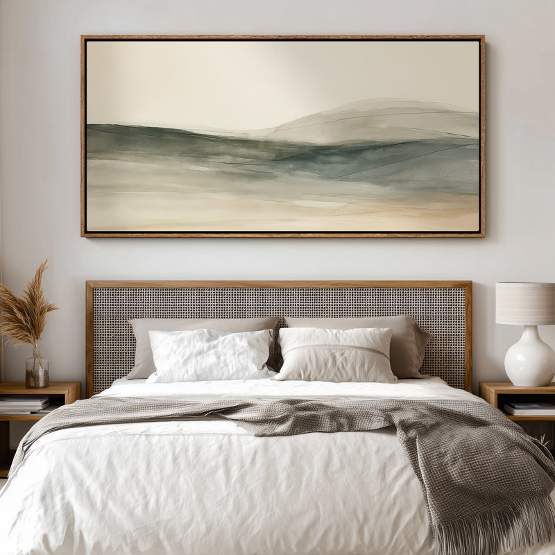 Très grand art mural rétro encadré pour art classique, H 30 po x l 60 po, Naturel