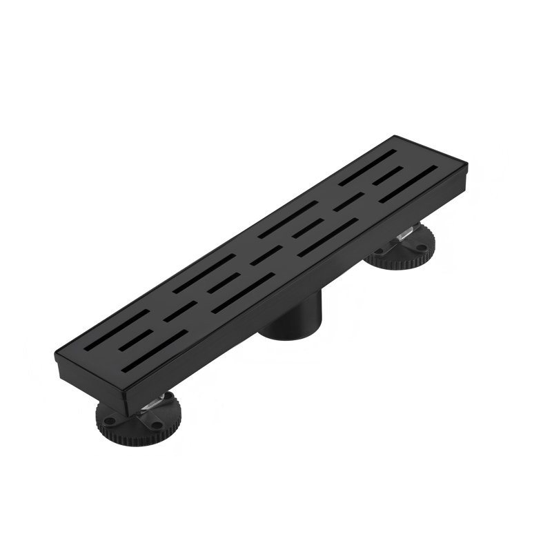 Majesta 12" Matte Black linear grid drain, Matte Black