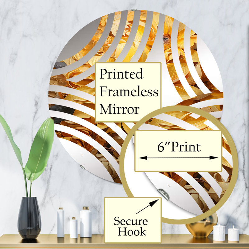 Miroir décoratif Radiant Reverie Botanical II - Baptist Fan MIR106167 C, 31,4 po x 31,4 po
