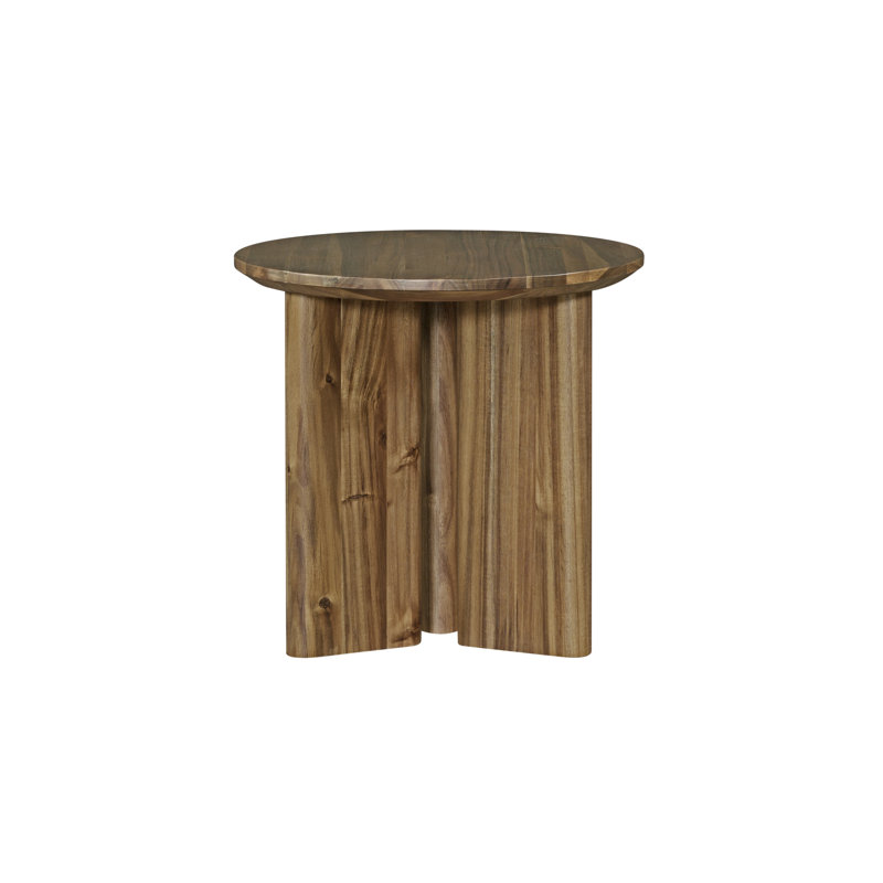 Petrilio 19" Round Acacia Wood Side Table