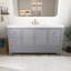 Meuble-lavabo moderne de 60 po avec lavabo séparé, portes à fermeture en douceur et 4 tiroirs-125527636