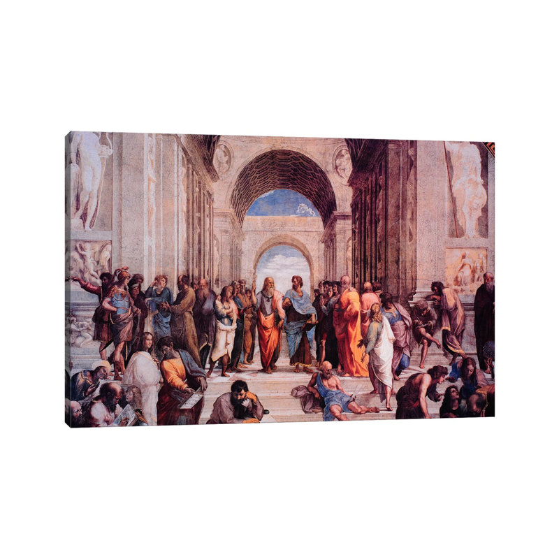 School Of Athens by Raphael - Wrapped Canvas Painting, 66.04 cm H x 45.72 cm W x 1.91 cm D