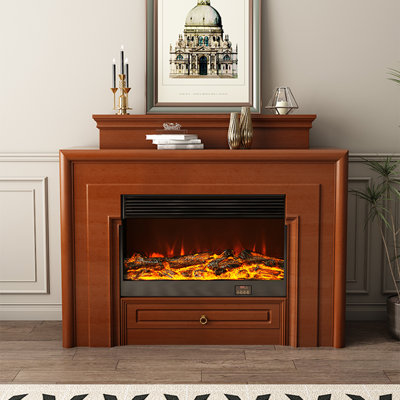 Foyer électrique simple 59,06 "Brown