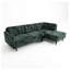 Canapé modulaire 3 places avec structure en bois d'ingénierie Talmadge, revêtement en velours-polyester gris anthracite ou vert