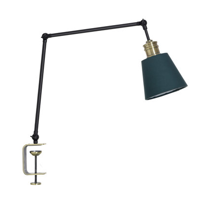 Dann Foley Lifestyle - Lampe de travail de table en métal - Bibloteque - Abat-jour bleu
