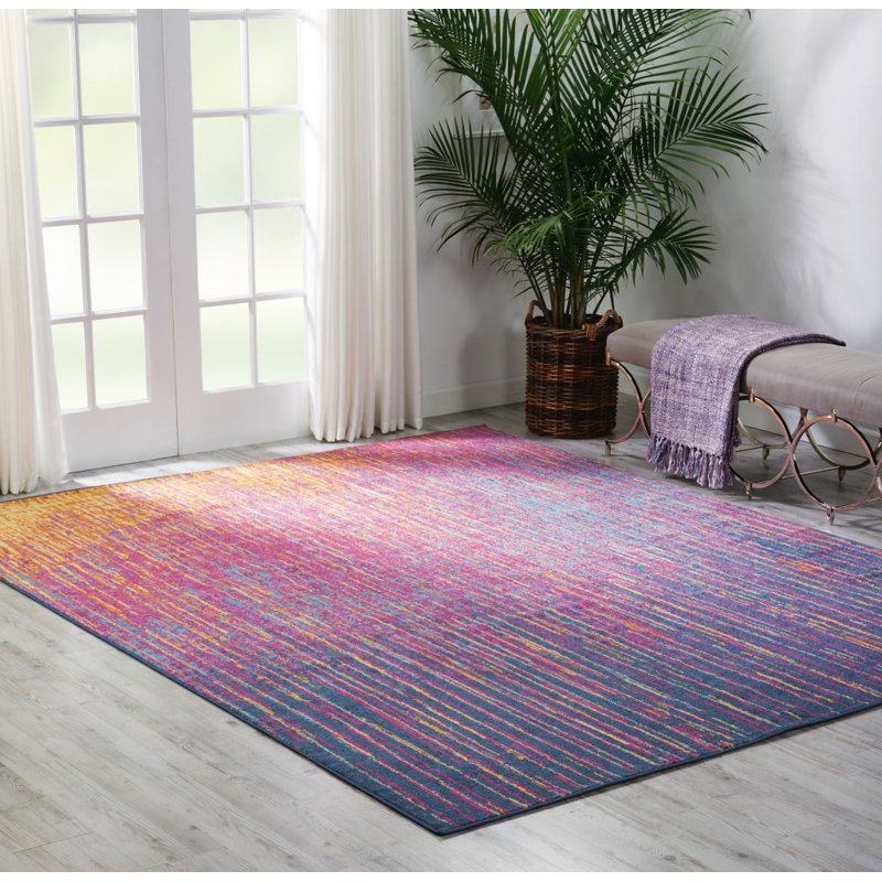 Tapis tissé à la machine abstrait 9 pi x 12 pi fuchsia