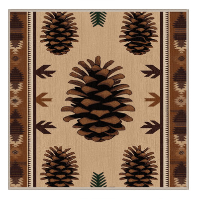  Washable Pinecone Southwestern Area Rug