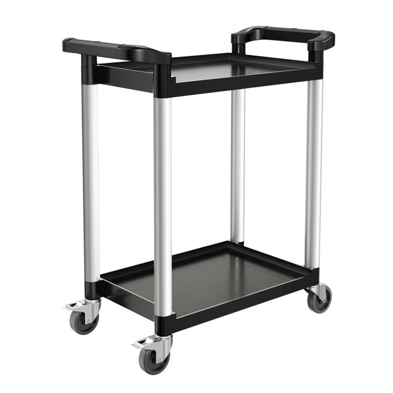 Heavy Duty Utility Cart 300 lbs Capacity 2-tier Service Cart with Wheels