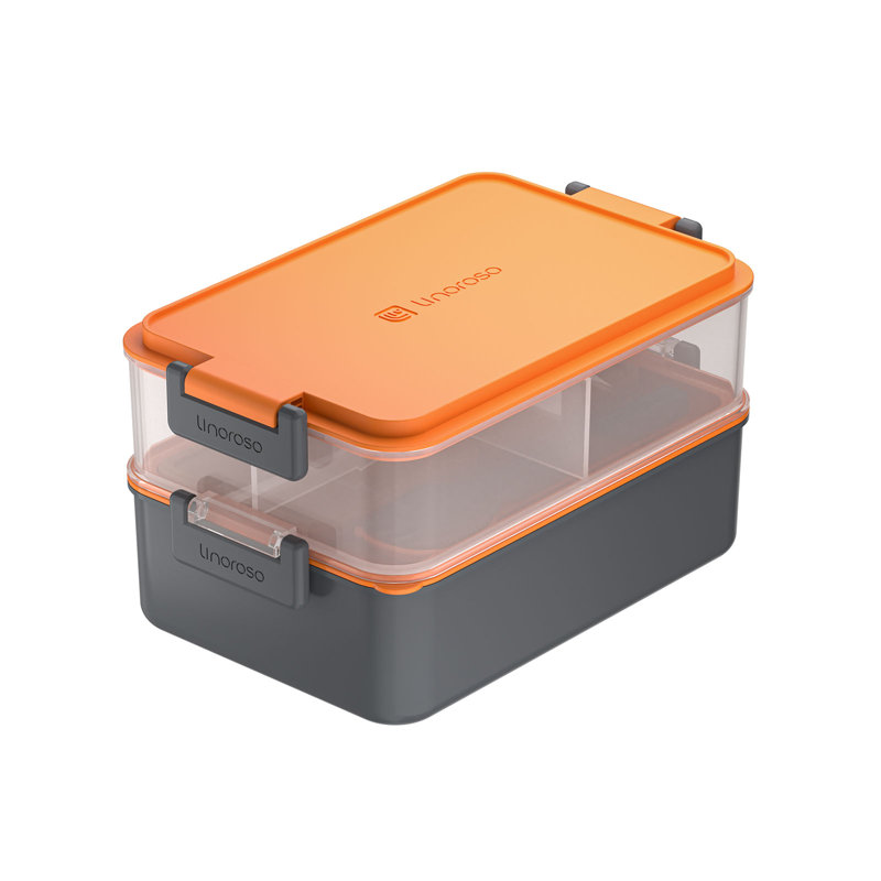 Boîte à bento empilable tout-en-un Linoroso, Orange lave
