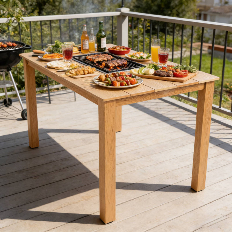 Table de salle à manger simple de 68,9 pouces de haute qualité pour les pique-niques en plein air et les repas décontractés de patio