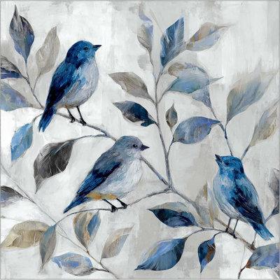 Art sur toile, "Oiseau à plumes bleues"