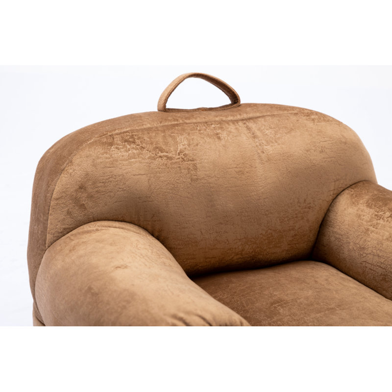 Fauteuil à billes rembourré en velours pour enfants, fauteuil à billes doux, Velours brun