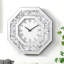 Grandes horloges murales rondes à miroir en diamant pour décor de salon