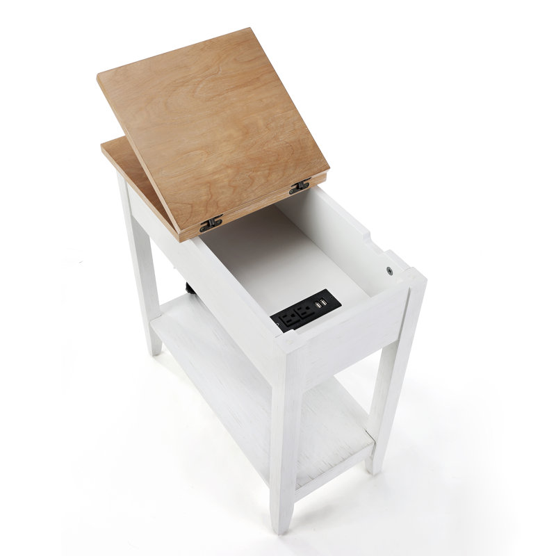 Table de bout Misisco avec rangement et prises intégrées