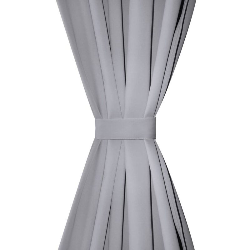 Back East Room Darkening Curtain Pair, Grey, 135 W x 175 D cm