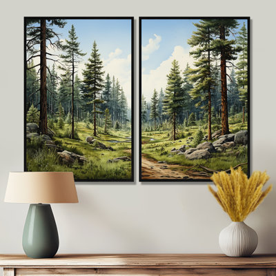 Pine Tree Whispering Pines II - Floral Tree Pine, reproduction d'art sur toile