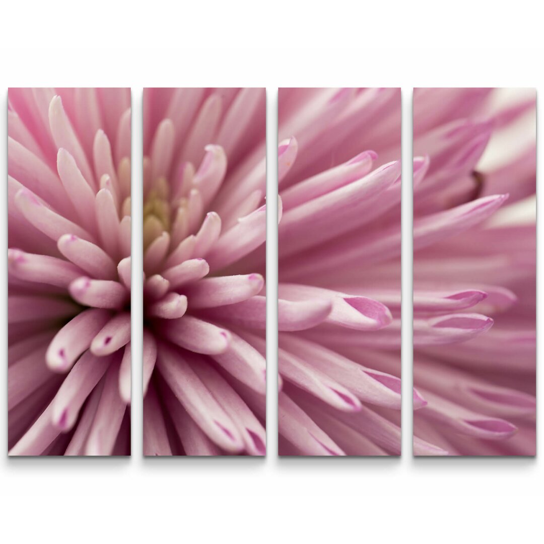 4-tlg. Leinwandbilder-Set Pinke Blume