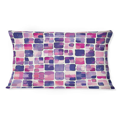 Carreaux de mosaïque roses Midcentury IV - coussin lombaire Midcentury