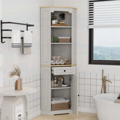 Grande armoire d'angle pour un rangement polyvalent
