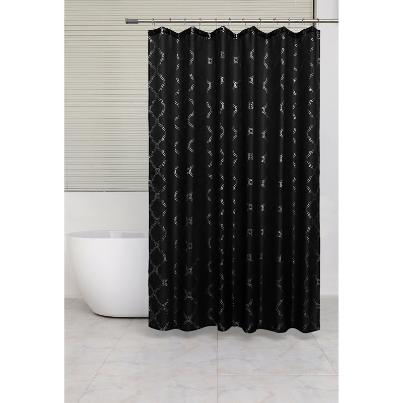 Gazoombi Shower Curtain with Hooks Included, Black
