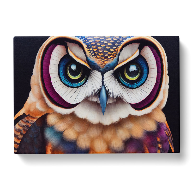 Owl Watercolour Vol.2 - Wrapped Canvas, 35cm H x 50cm W x 3cm D