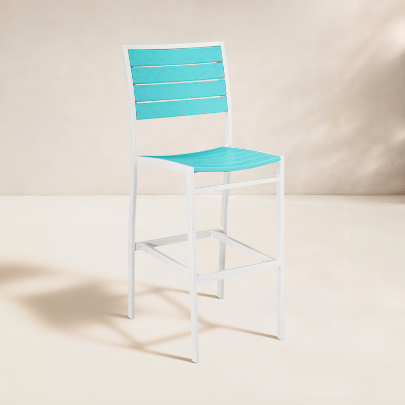 Chaise d'appoint de bar POLYWOOD Euro, Blanc, Aruba