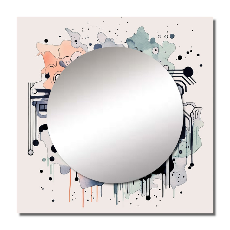Mullica - Miroir carré abstrait mural pour chambre à coucher, 29 po x 29 po