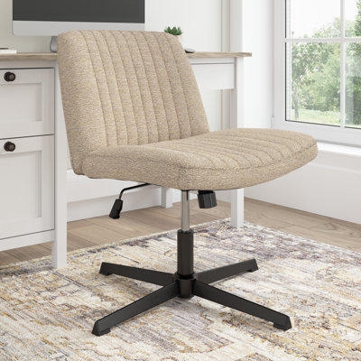Meila Armless Computer Chair Without Wheels, Criss Cross Legged Seating For Home Office Or Vanity Desk