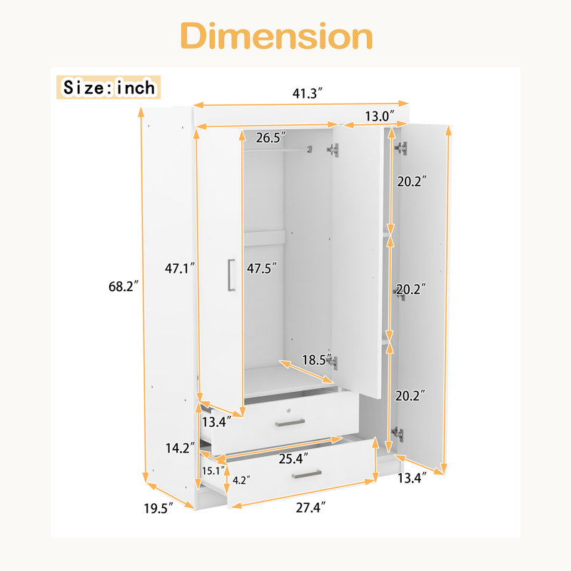 Armoire à miroir 3 portes avec tablettes, Blanc