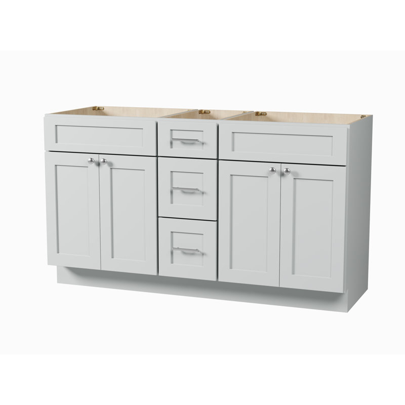 Base de meuble-lavabo double 60 po seulement, Gris