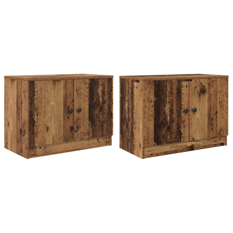 66cm W Composite Bedside Table, Old Wood
