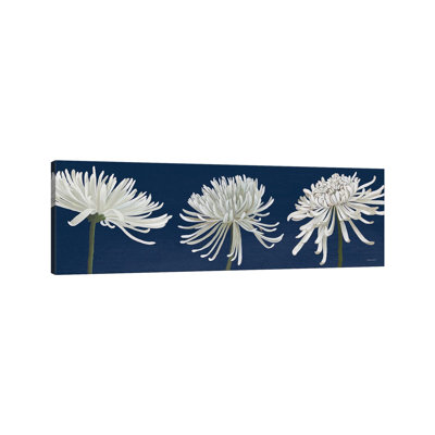 Morning Chrysanthemums V Dark Blue- Gallery-Wrapped Canvas Giclée