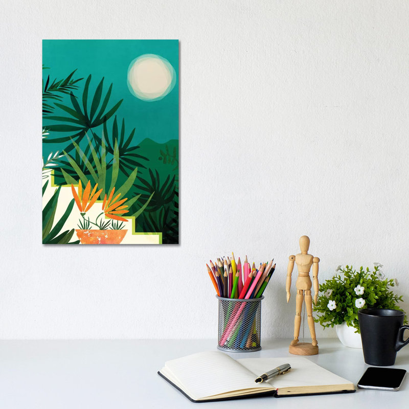 Tropical Moonlight by Modern Tropical - Wrapped Canvas Gallery-Wrapped Canvas Giclée, 20.32 cm H x 30.48 cm W